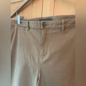 Garnet Hill Cropped Wide Leg Tan Chinos